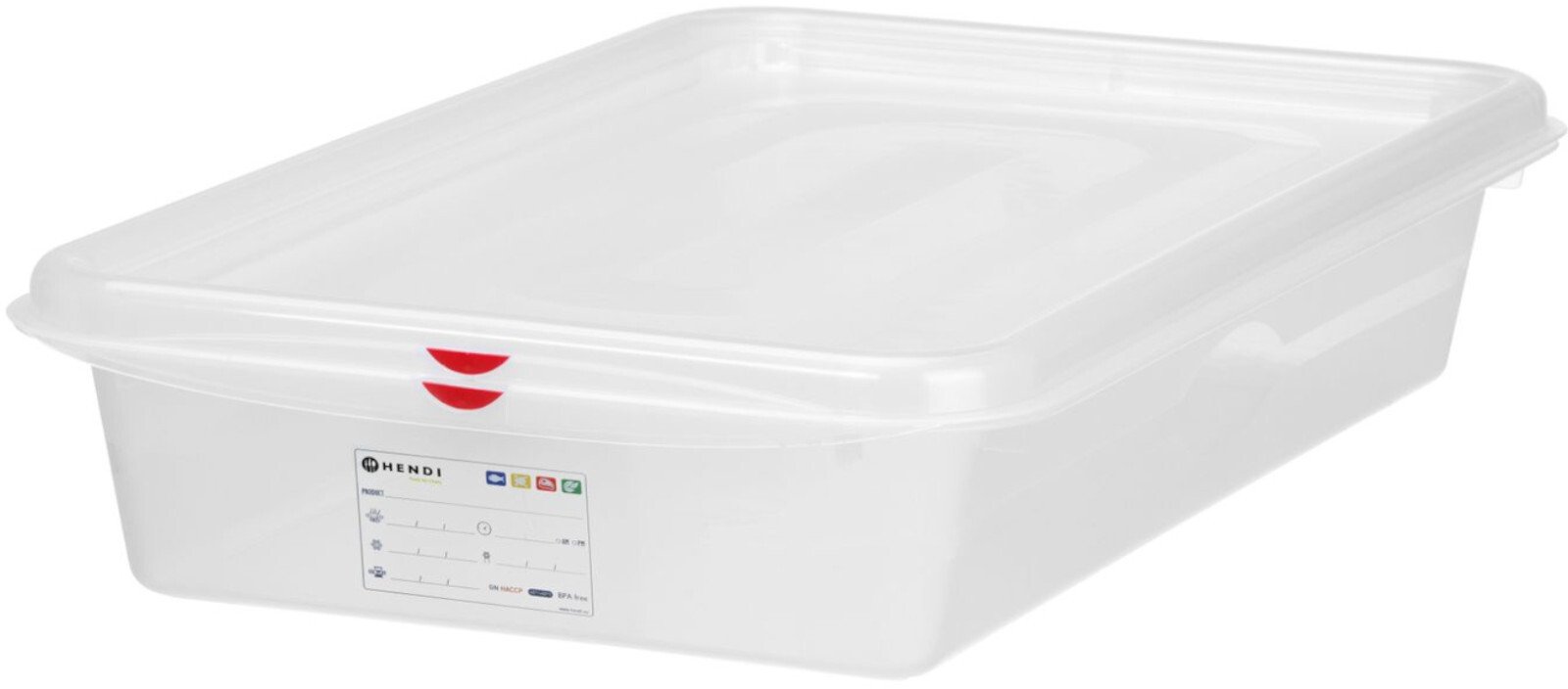 Hendi Pojemnik spożywczy GN 2/3 z etykietą pokrywką 9 l 354x325x100 mm