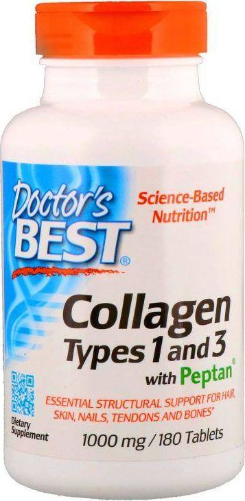 DOCTORS BEST Doctor's Best - Kolagen Typu 1 i 3, 1000mg, 180 tabletek