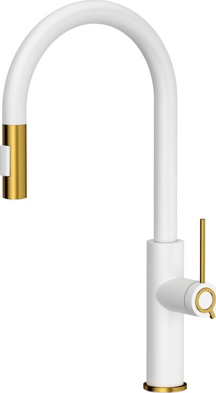 Bateria kuchenna Quadron Jennifer Q Line Slim SteelQ stojąca biały z elementami wykończonymi złotym (84818011)