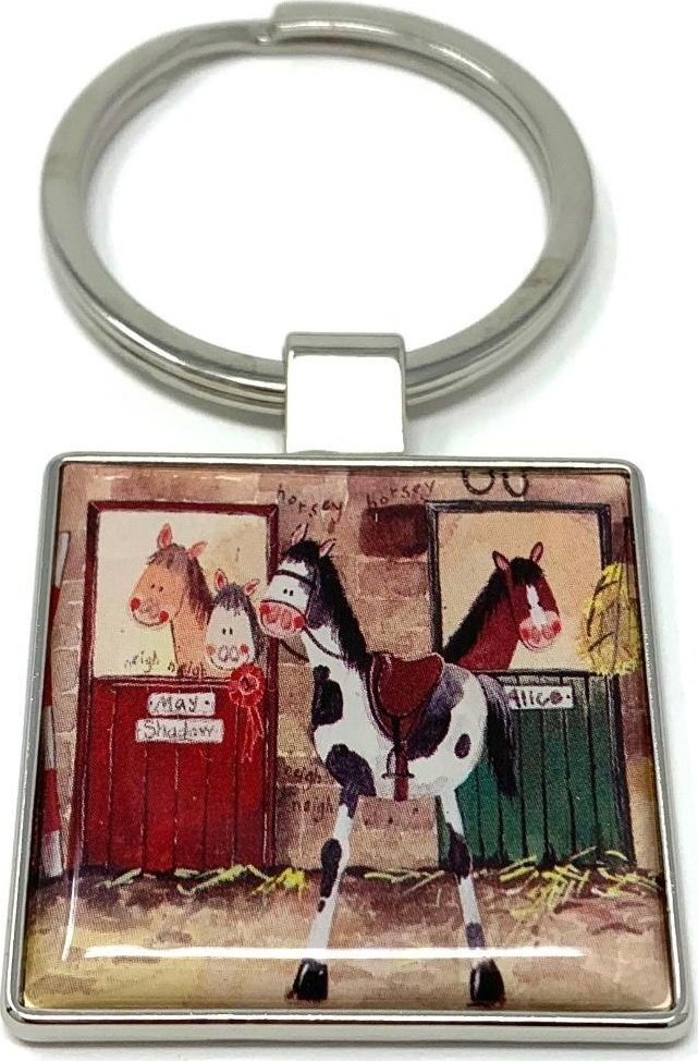 Brelok do kluczy K01 Konie w stajni