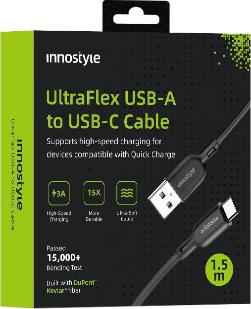 Kabel USB Innostyle USB-A - USB-C 2 m Czarny