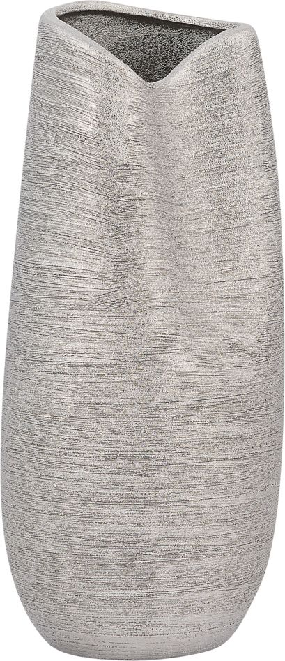 Beliani Wazon na kwiaty srebrny DERBE