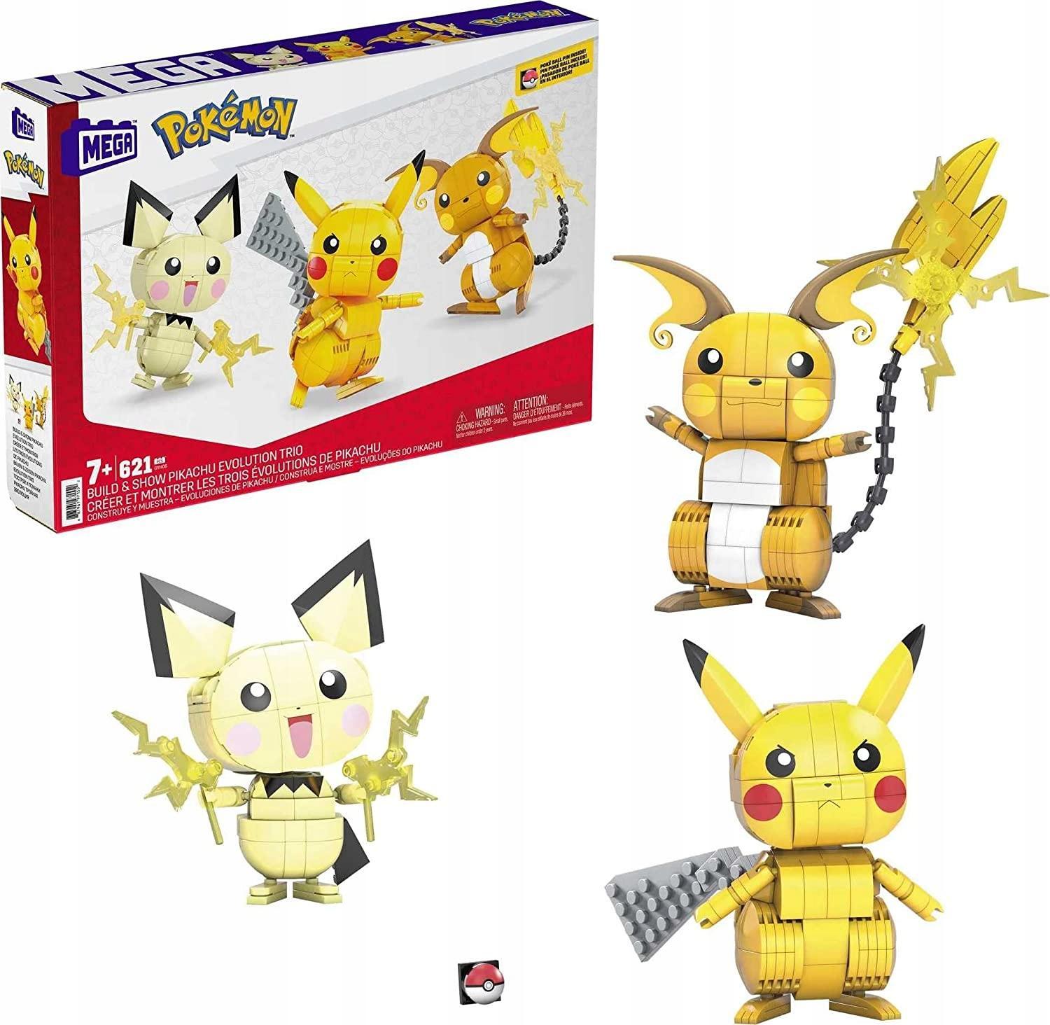 Mattel mega construx pokemon pikachu pichu raichu klocki