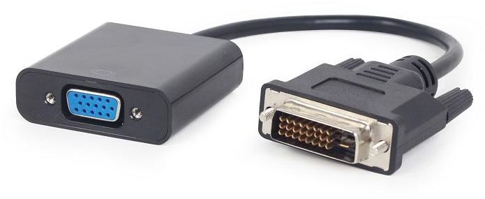 Adapter AV Gembird DVI-D - D-Sub (VGA) czarny (A-DVID-VGAF-01)