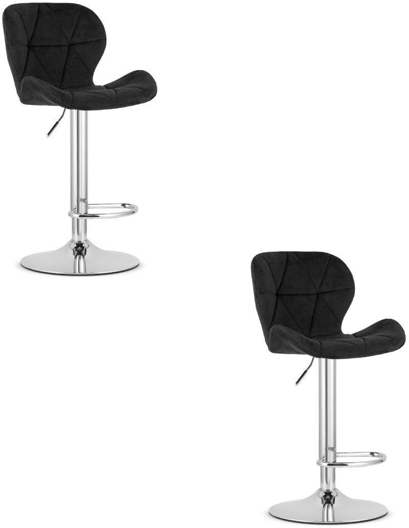 Hoker WEST - aksamit czarny / baza chrom x 2