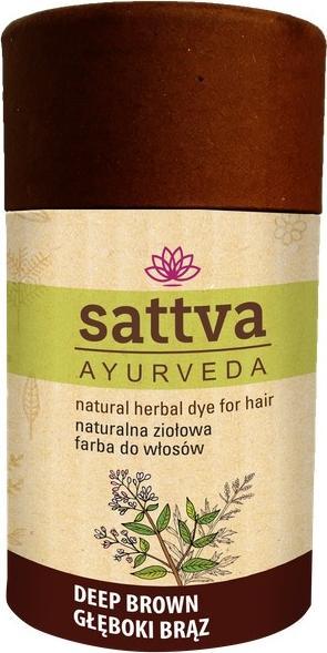 Sattva SATTVA_Ayurveda Natural Herbal Dye For Hair naturalna ziołowa farba do włosów Dark Brown 150g