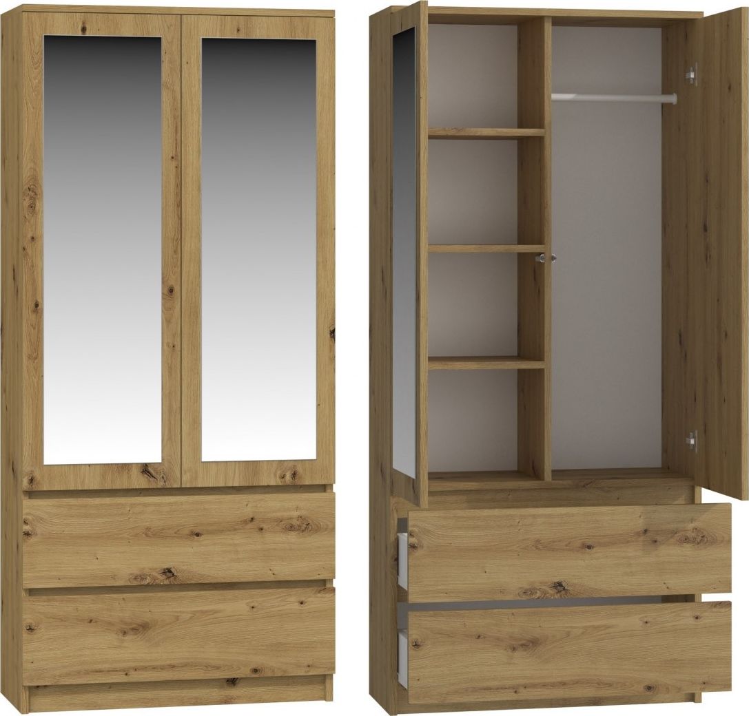 Topeshop SZAFA SS-90 LUSTRO - DĄB ARTISAN