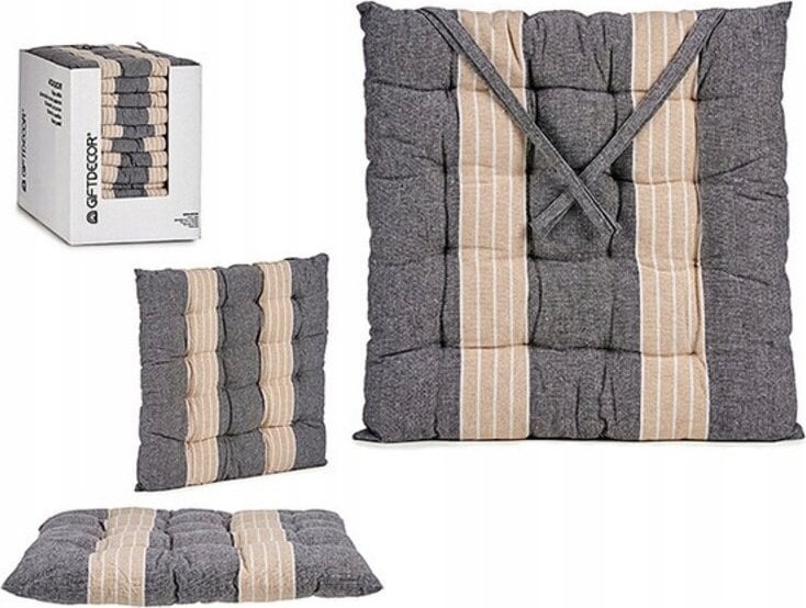 Giftdecor Poduszka na krzesło wiązana w paski NOMO, 40 x 40 cm