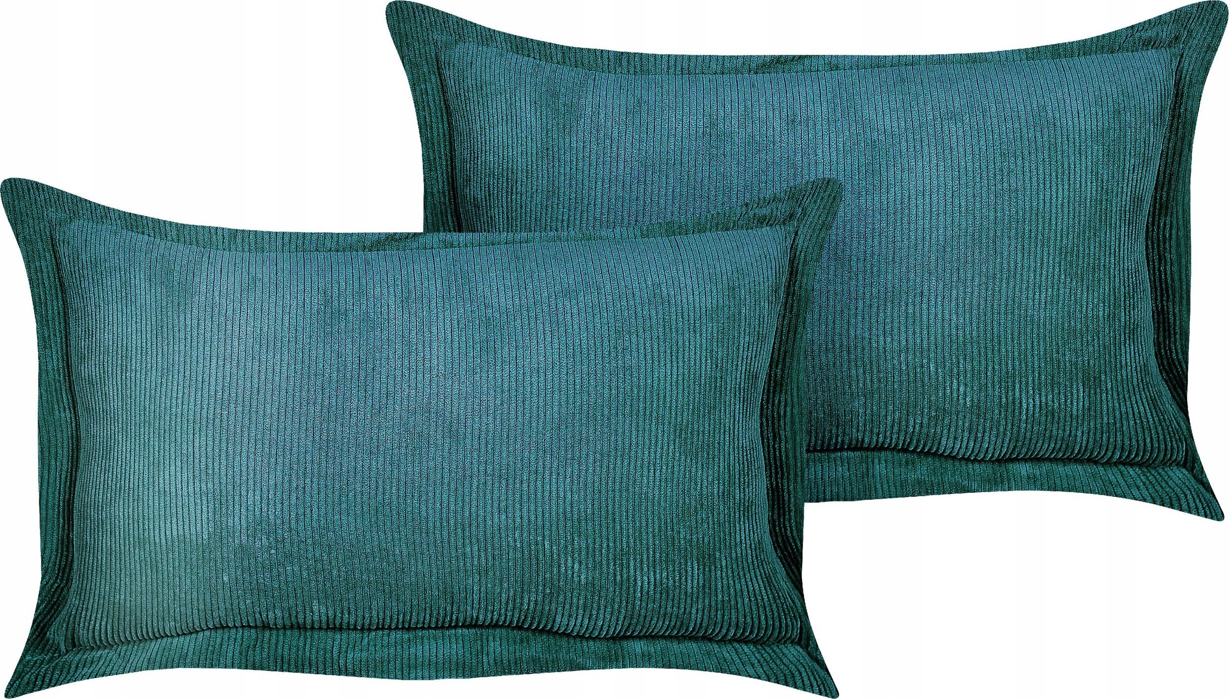 Beliani 2 sztruksowe poduszki dekoracyjne 47 x 27 cm lazurowe ZINNIA