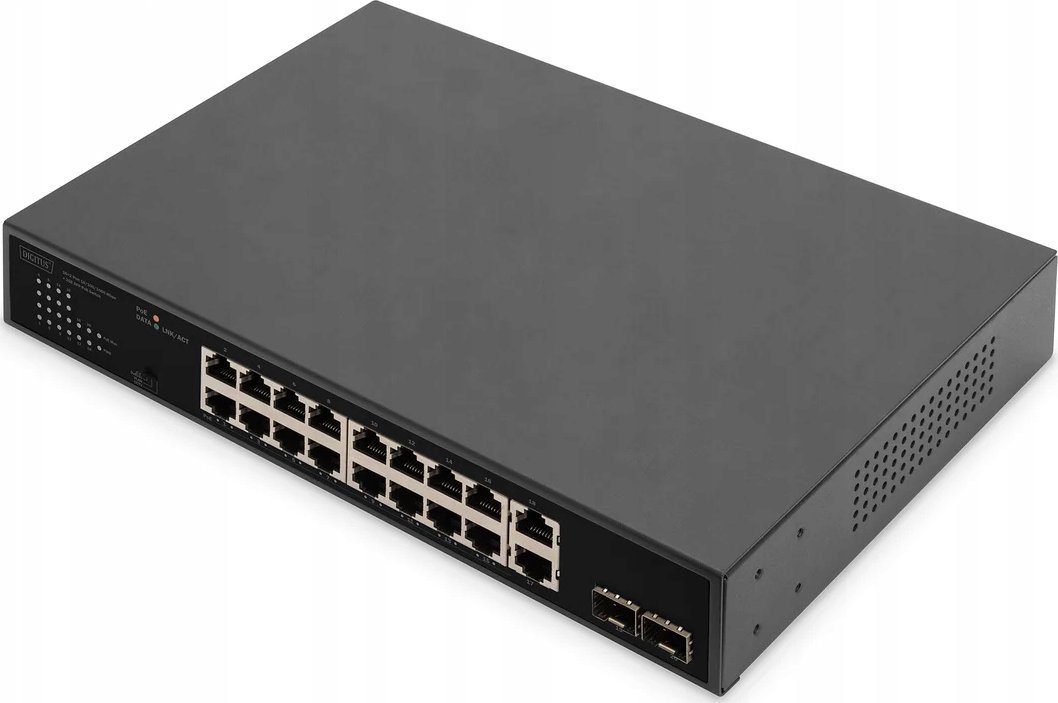 Switch Digitus DIGITUS Switch 16+2Port 2Gigabit SFP PoE czarny