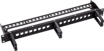 Roline Patch panel ROLINE 19 keystone, 16P, ekranowany, czarny