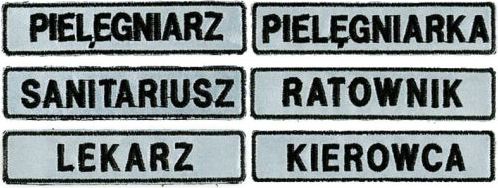 Polska Firma Imiennik FUNKCYJNY odblaskowy haftowany na rzepie 10 x 2 cm