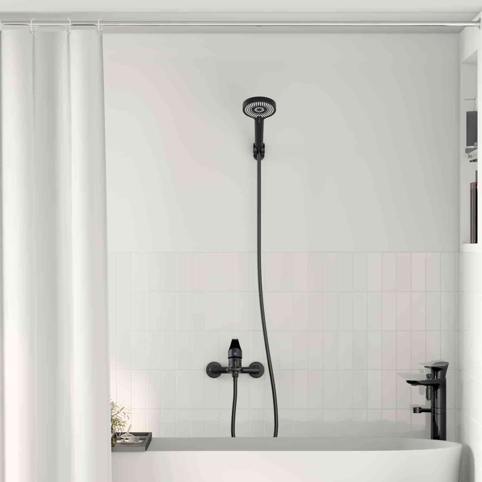vidaXL Zestaw Główicy Prysznicowej Czarny G 1 / 2 cala