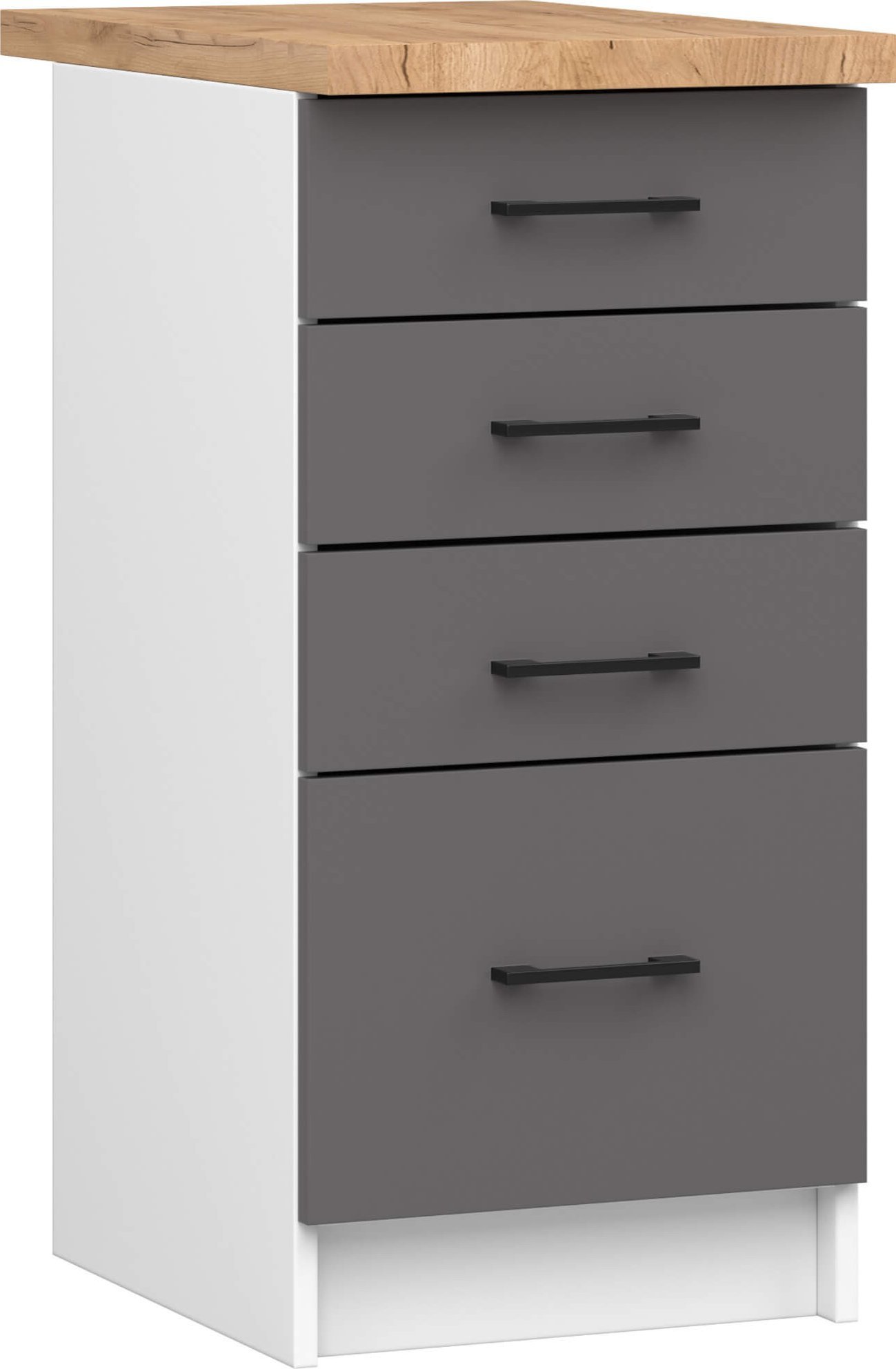 SZAFKA KUCHENNA OLIWIA S 40cm 4S BIAŁA-GRAFIT SZARY