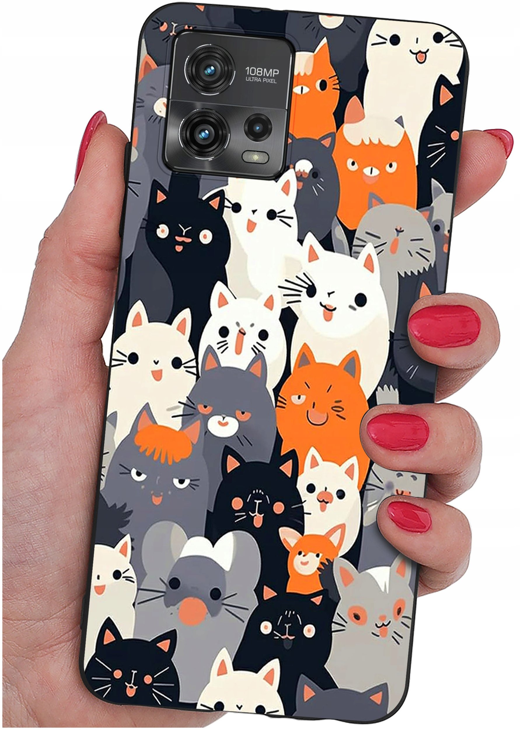 Etui do Motorola Moto G72 WZORY |SILIKONOWE MATT CASE + SZKŁO 9H