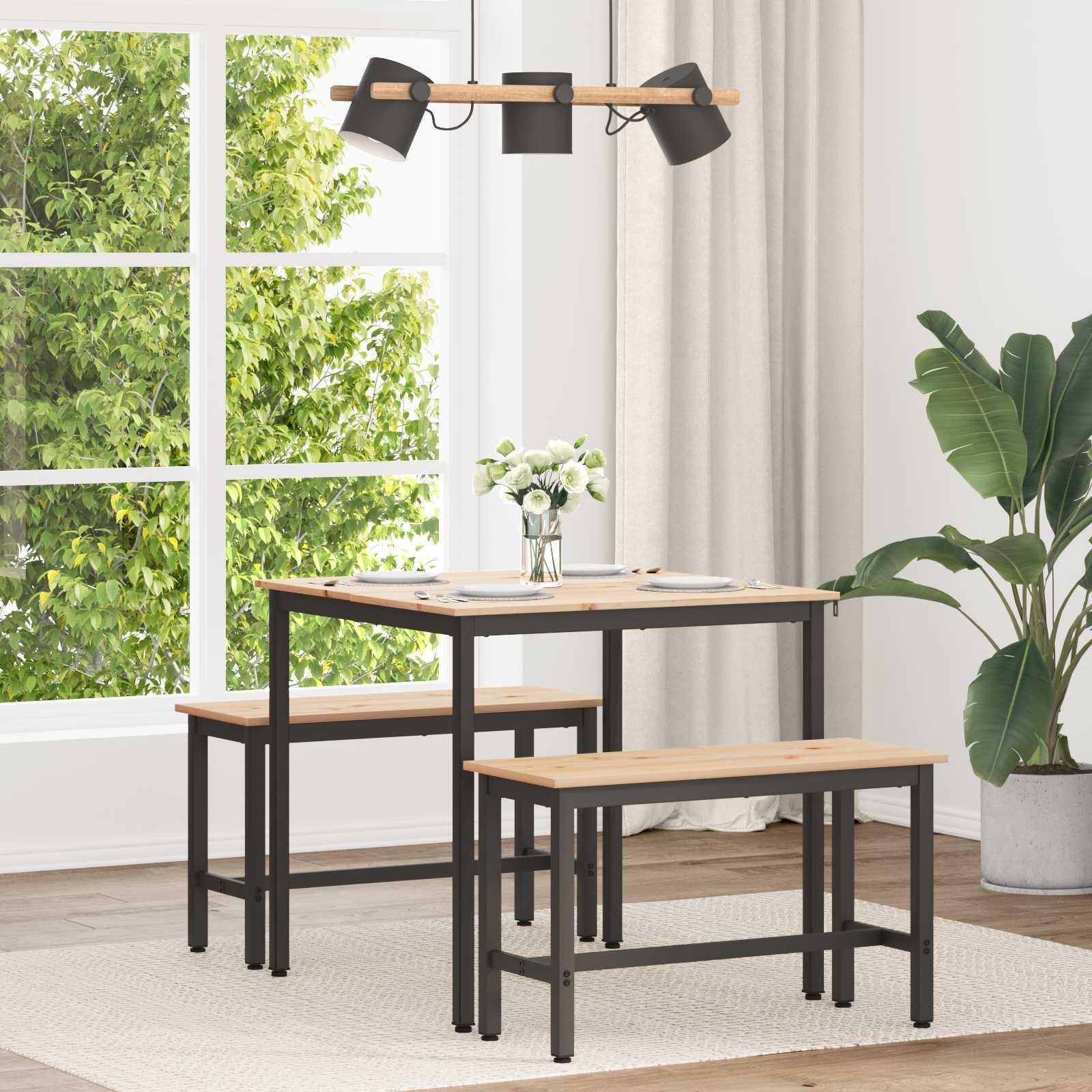 vidaXL Stół Naturalny 80 x 80 x 75 cm Lekkie drewno sosnowe