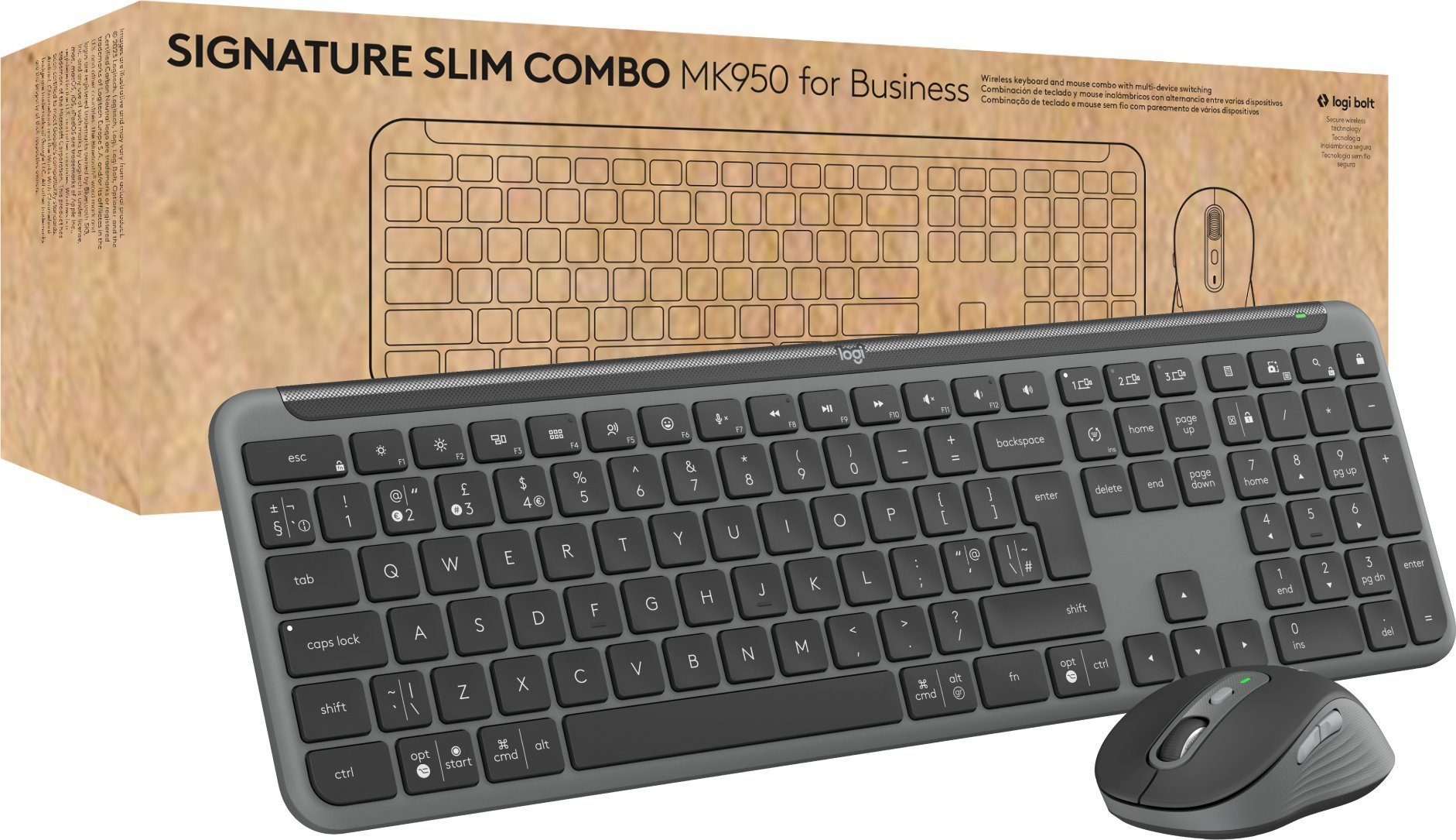 Klawiatura + mysz Logitech Signature Slim MK950 grafitowa (920-012508)