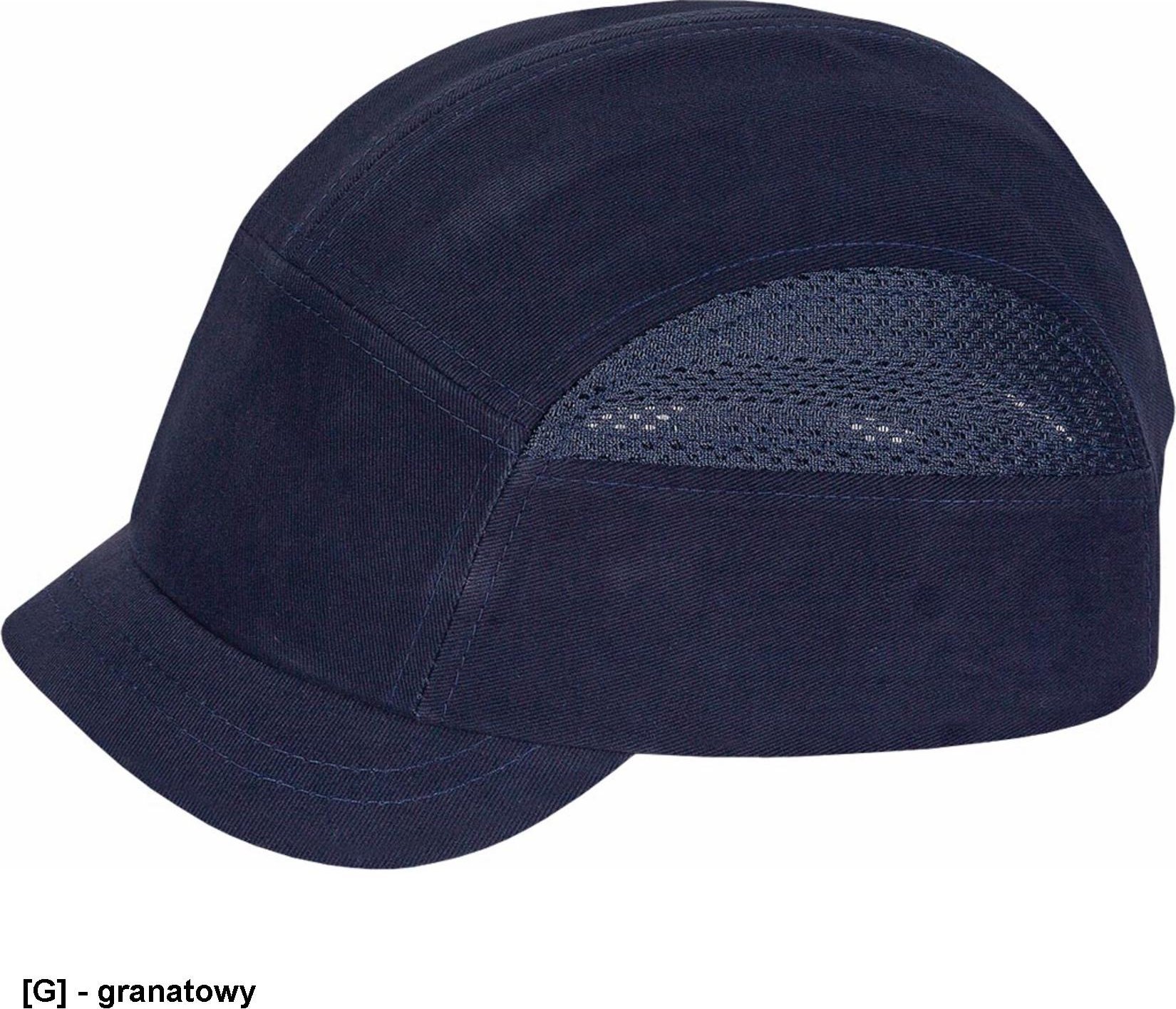 R.E.I.S. BUMPSCAPMESH - przemysłowy hełm skorupa ABS, lekki, krótki daszek, wentylacja - szaro-granatowy