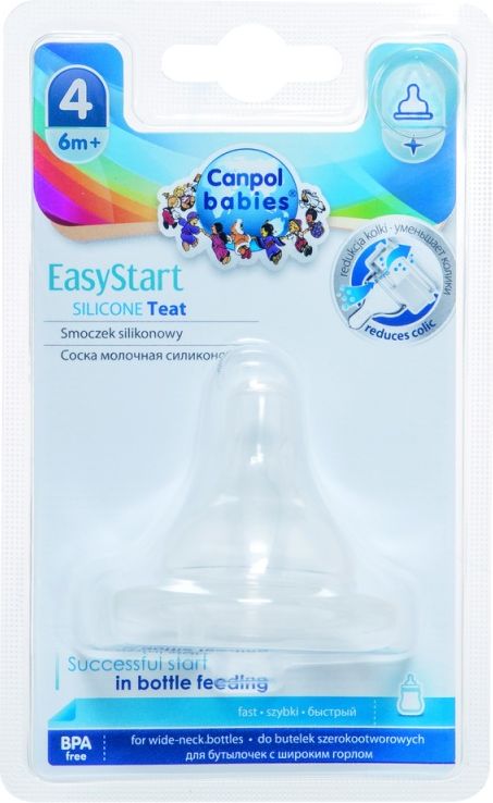 Canpol Smoczek Silikonowy Prosty Do Butelek Szerokootworowych "Kaszka" (21/723)