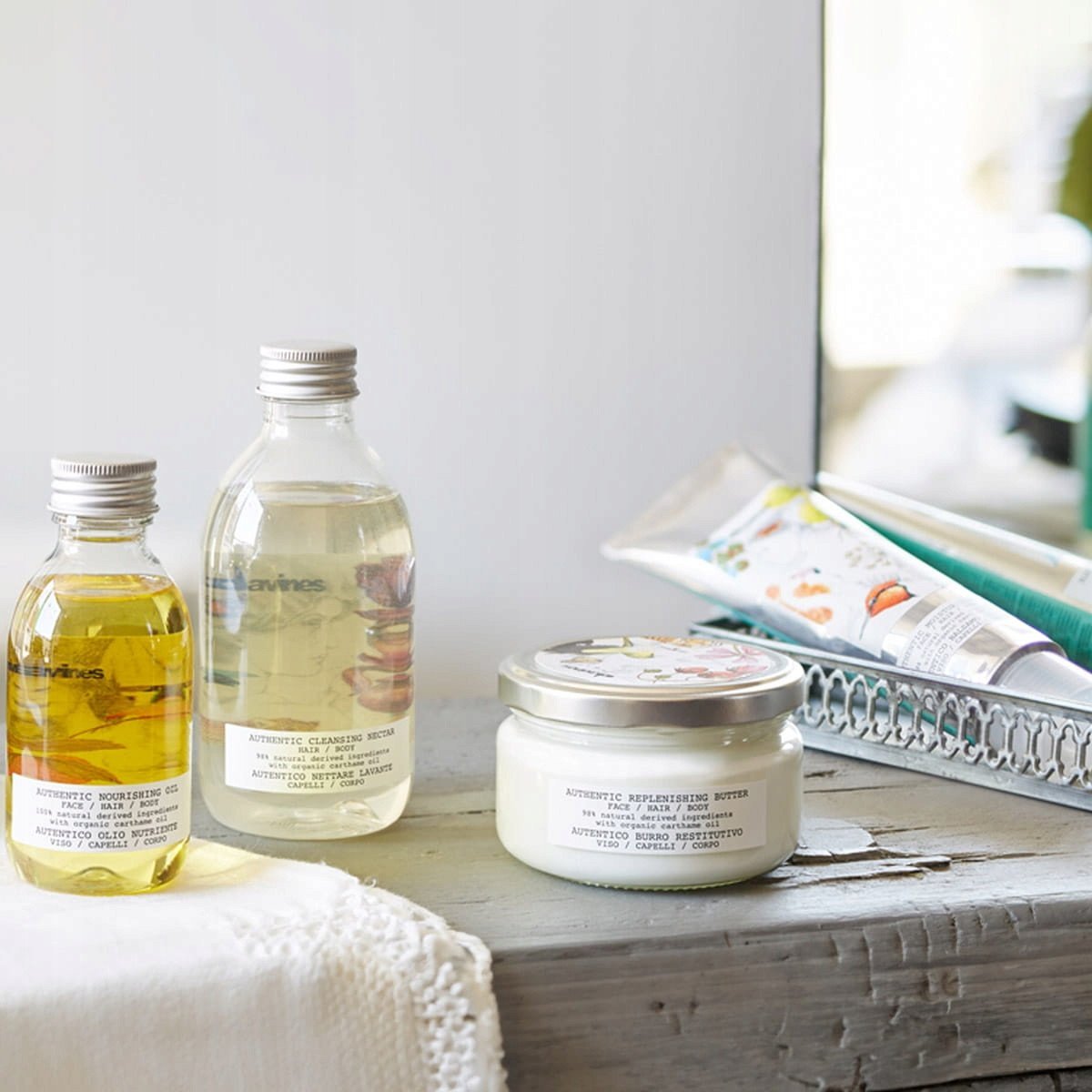 Set, Davines, Authentic, Nectar, Hair Shampoo, For Cleansing, 12 pcs, 12 ml For Women