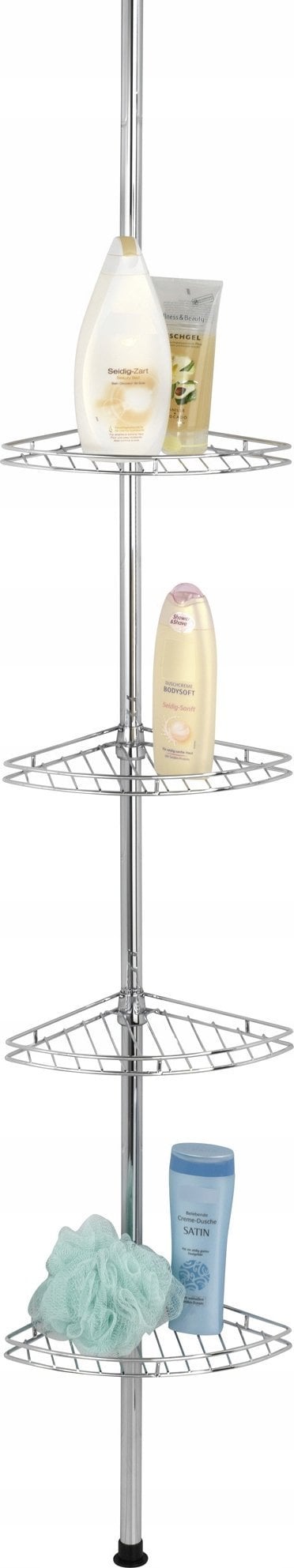 Koszyk prysznicowy Maximex Narożna, teleskopowa półka łazienkowa pod prysznic - aż 4 poziomy