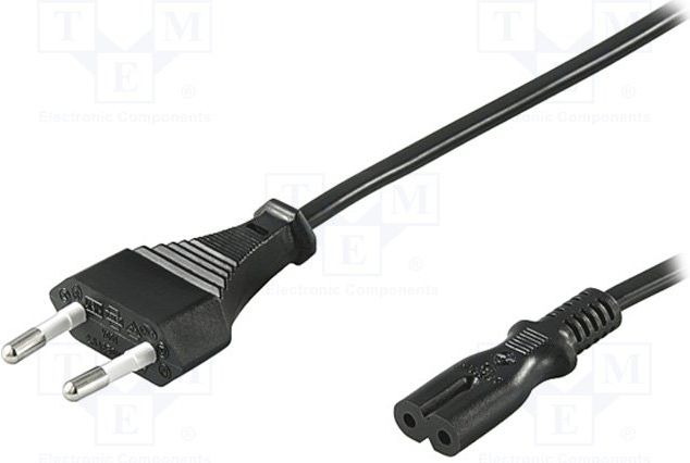 Kabel zasilający Goobay Kabel zasilający Euro CEE 7/16 - IEC 320 C7, 3m (95038)