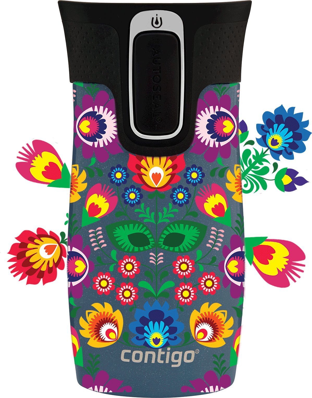 Contigo Kubek termiczny Contigo West Loop Mini 300ml - Folklor -Niebieski Metalik