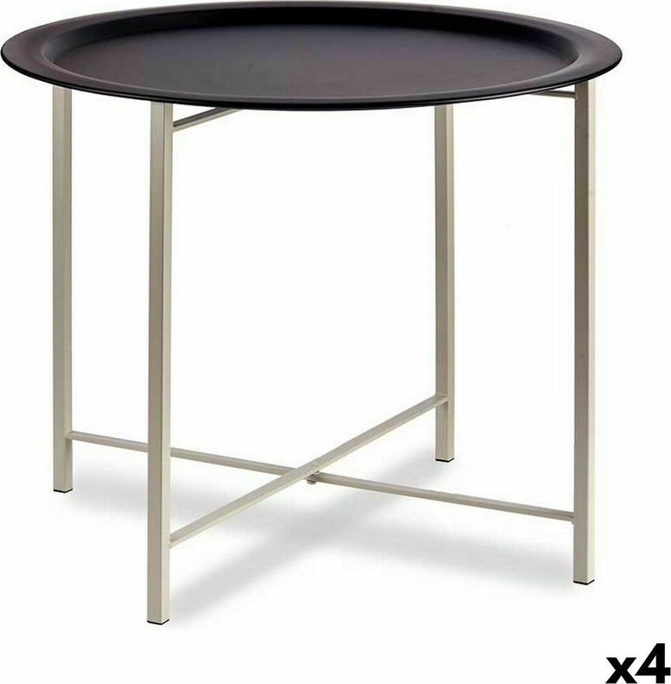 Gift Decor Stolik Biały Czarny Metal 62 x 48,5 x 62 cm (4 Sztuk)