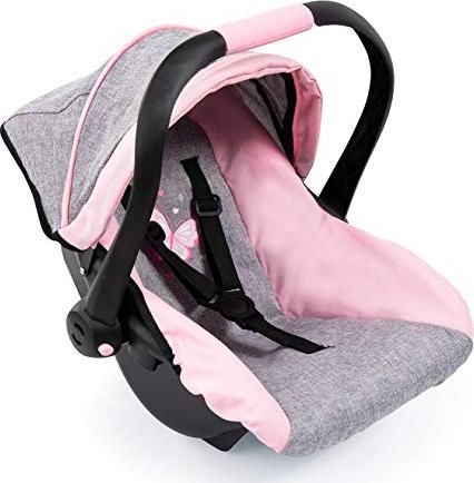 Bayer Fotelik samochodowy dla lalki szaro-różowy