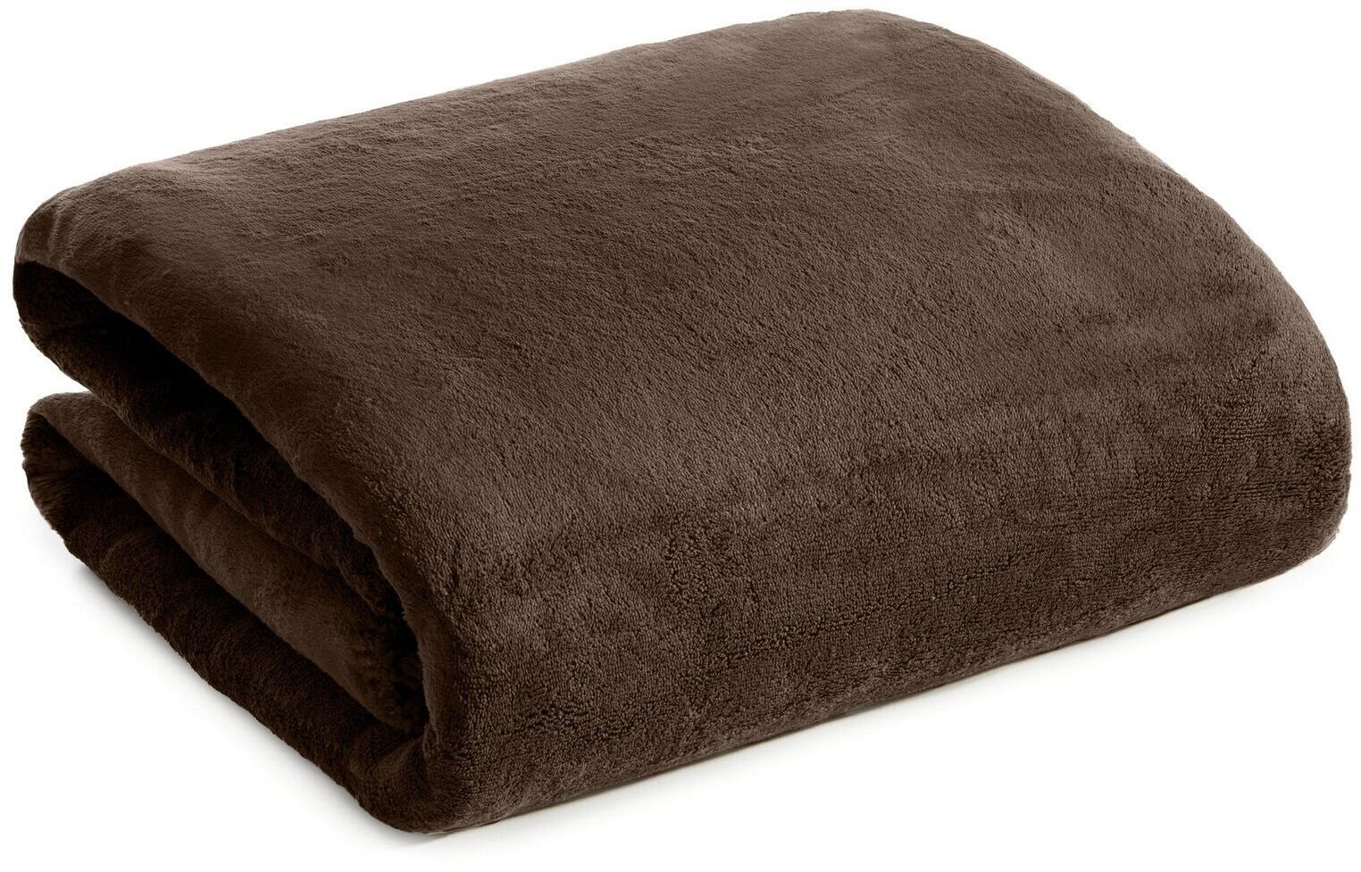 Dwustronny koc flano TEDY 200x220 cm ciemnobrązowy barankowy