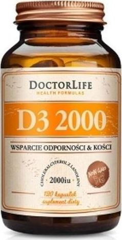 Doctor Life DOCTOR LIFE_D3 2000 cholekalcyferol z lanoliny 2000iu suplement diety 120 kapsułek