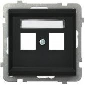 Ospel Obudowa gniazda podwójnego SONATA czarny metalik (GPK-2R/p/33)