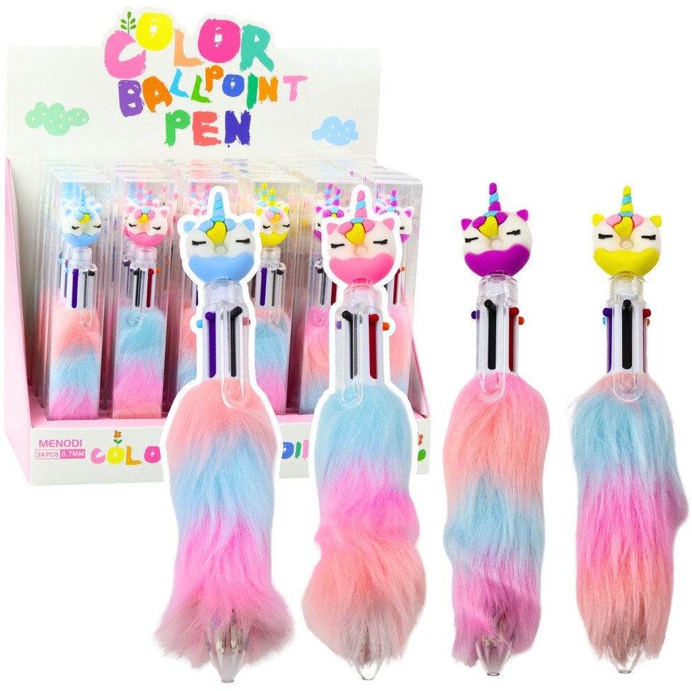 Długopis Z Futerkiem Jednorożec Donut Futerko Kolorowe 0.7mm Mix LEAN