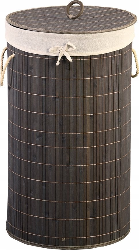Kesper Bambusowy kosz na pranie z materiałowym wkładem, 35 x 60 cm