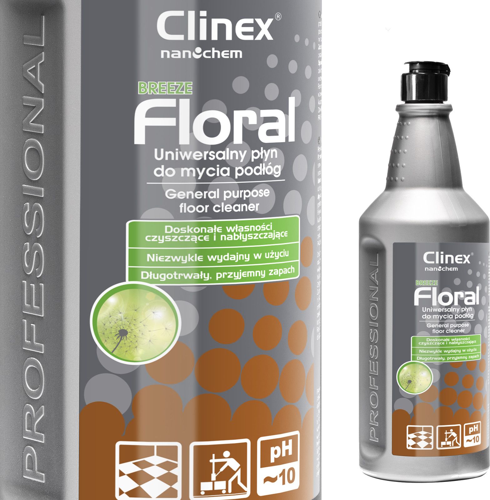 Clinex Płyn do mycia podłóg bez smug połysk zapach CLINEX Floral - Breeze 1L Płyn do mycia podłóg bez smug połysk zapach CLINEX Floral - Breeze 1L