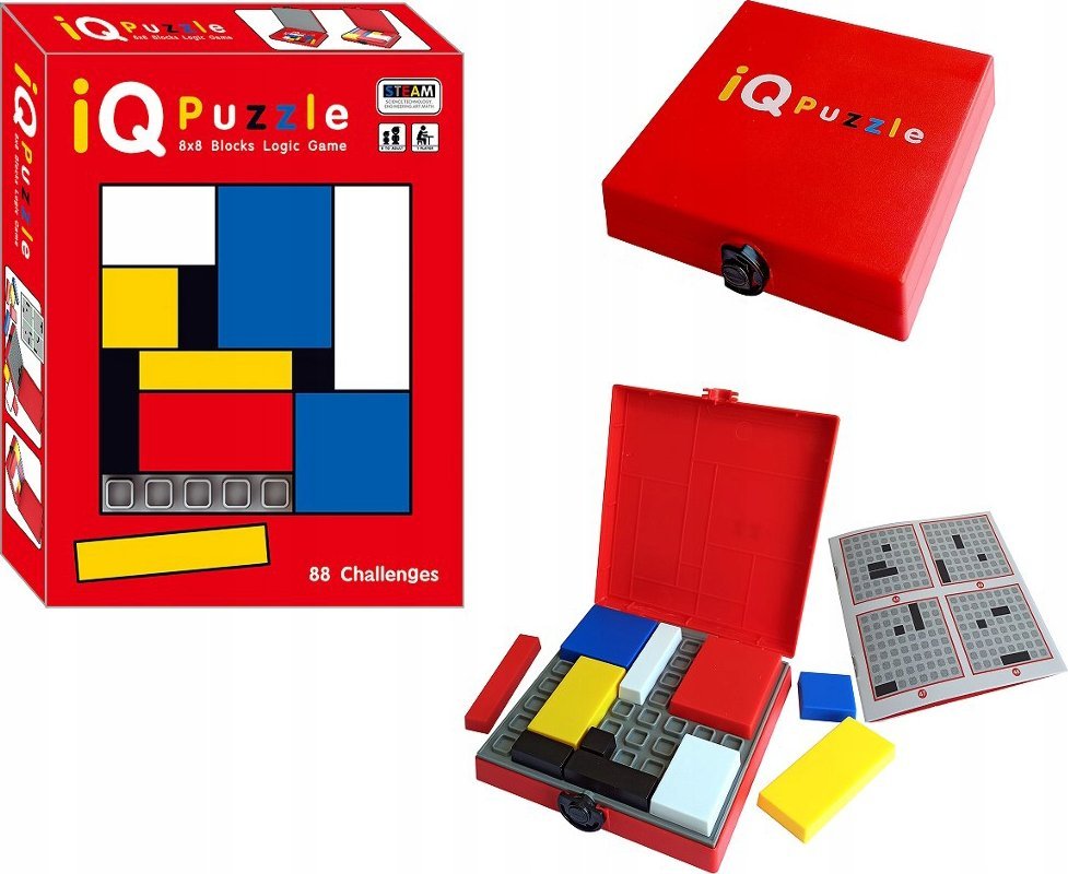 Logiczna gra zręcznościowa IQ Puzzle, Układanka, Łamigłówka, Kolorowe klocki