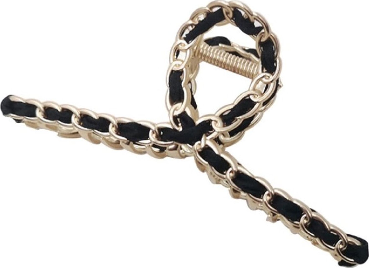 eCarla Spinka do włosów klamra XL złota metalowa z czernią 11cm SP231