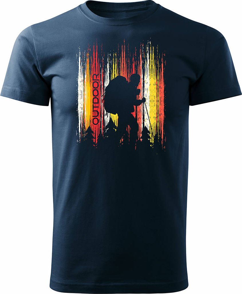 Topslang Koszulka z górami w góry turysta tatry trekkingowa męska granatowa REGULAR L