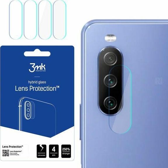 3MK Szkło hybrydowe na obiektyw aparatu 3MK Lens Protection Sony Xperia 10 III 5G [4 PACK]