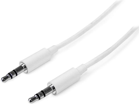 Kabel StarTech Jack 3.5mm - Jack 3.5mm 1m biały (MU1MMMSWH)