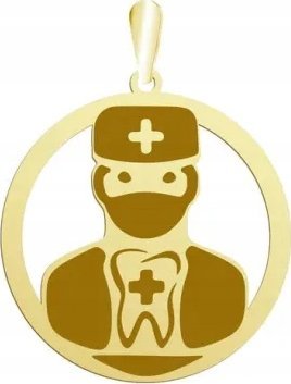Radziszewska Jewellery Zawieszka Pozłacana Lekarz Stomatolog GRAWER