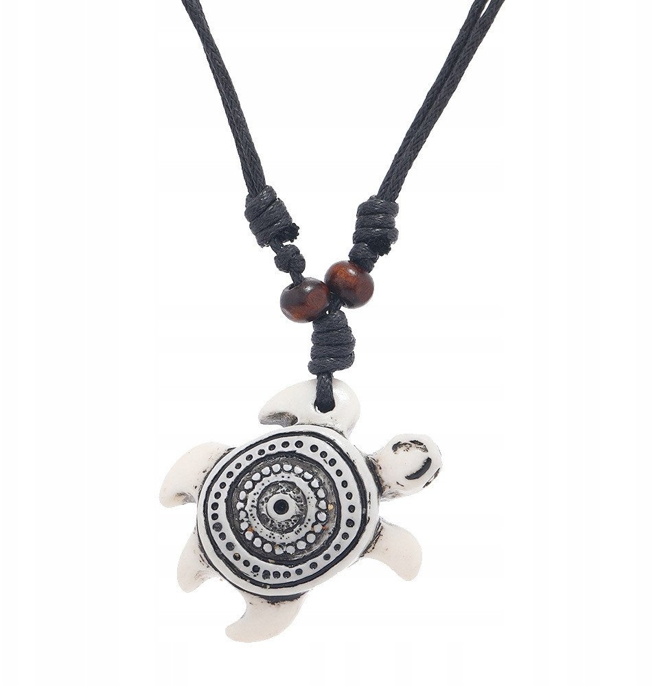 NASZYJNIK Żółw MORSKI Surferska KITE Windsurfing Rzemyk RASTA BIAŁY