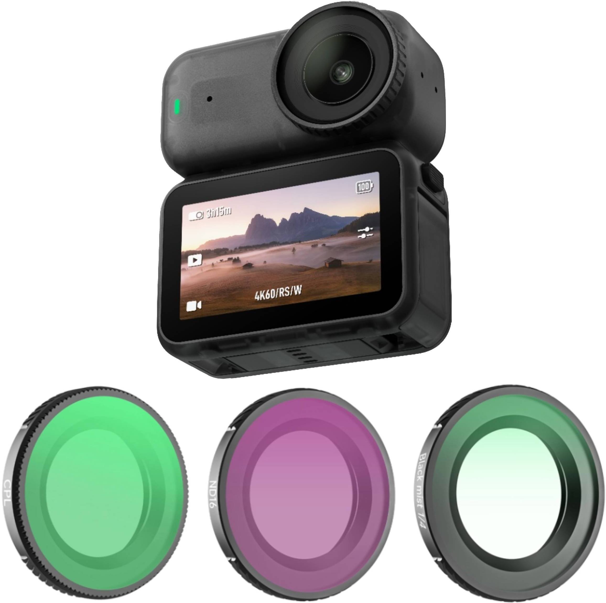 ZESTAW 3 FILTRÓW MIX DO KAMERY DJI OSMO NANO - CPL / ND16 / BLACK MIST 1/4