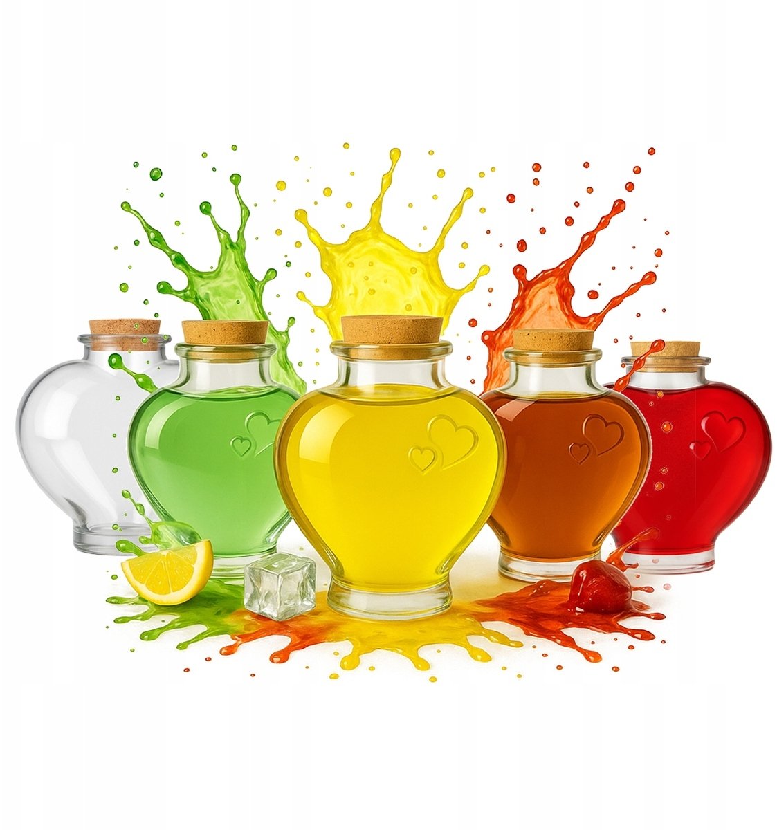 5x Butelki Szklane LOVE 350ml Butelka na Wino Alkohol Nalewki Likier