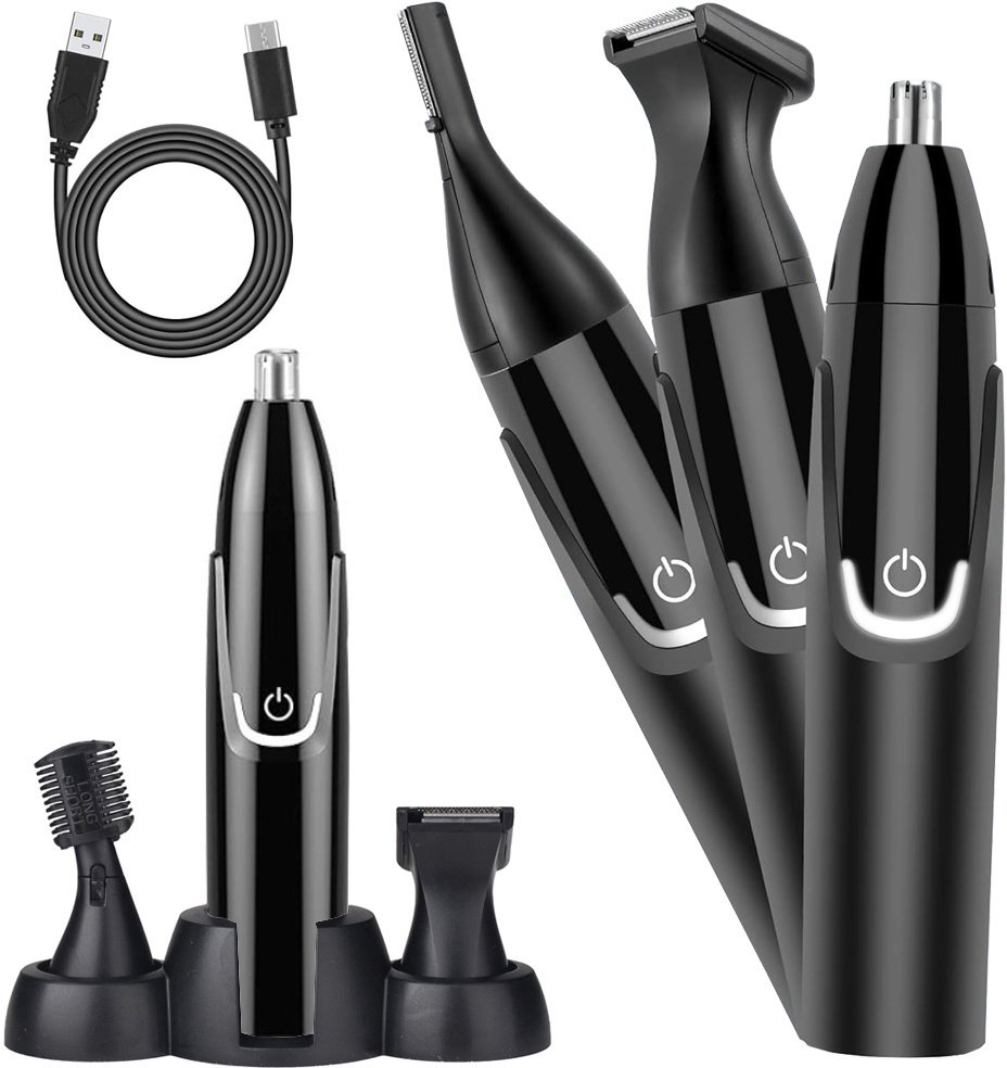 Trymer do nosa uszu depilator włosów golarka stylizacja brody brwi 3w1 aku