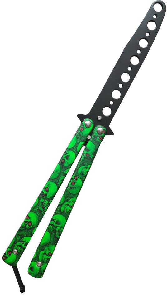 Korbi NÓŻ NOŻYK TRENINGOWY MOTYLKOWY TĘPY MOTYLEK ZIELONY DO ĆWICZEŃ TRENINGU