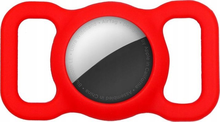 OEM AirTag Case na obrożę / pasek / szelki - czerwony