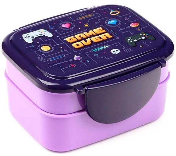 Pudełko na lunch ze sztućcami Game Over