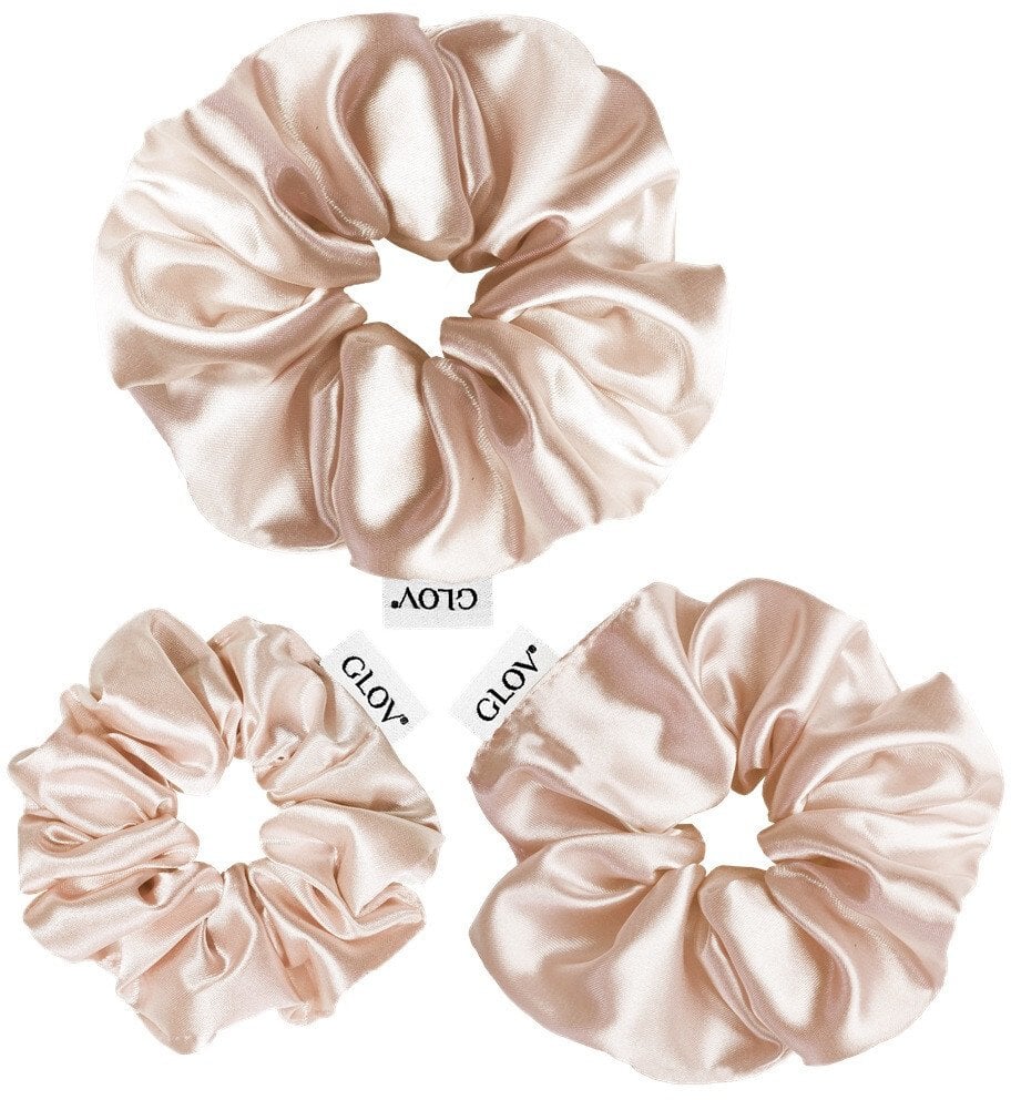 Glov Satin Scrunchies gumki do włosów S/M/L Champagne 3szt