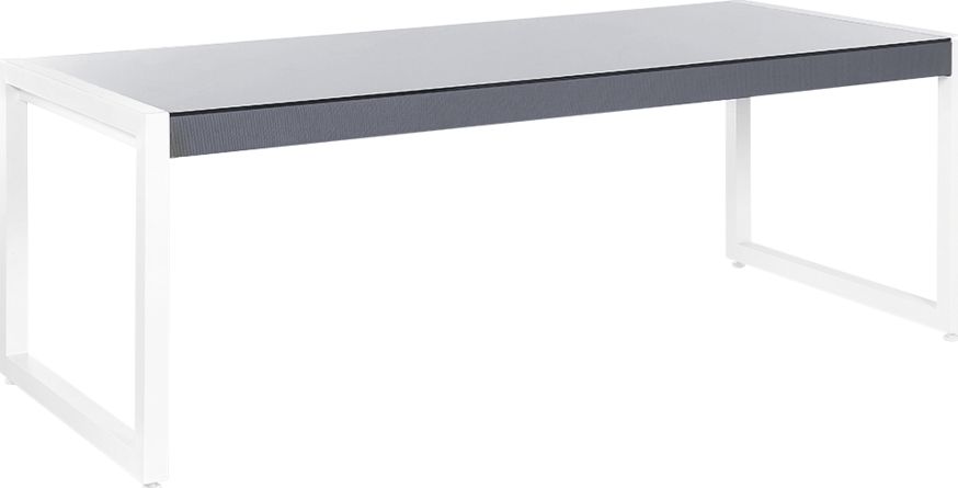 Beliani Stół ogrodowy 210 x 90 cm szary z białym BACOLI